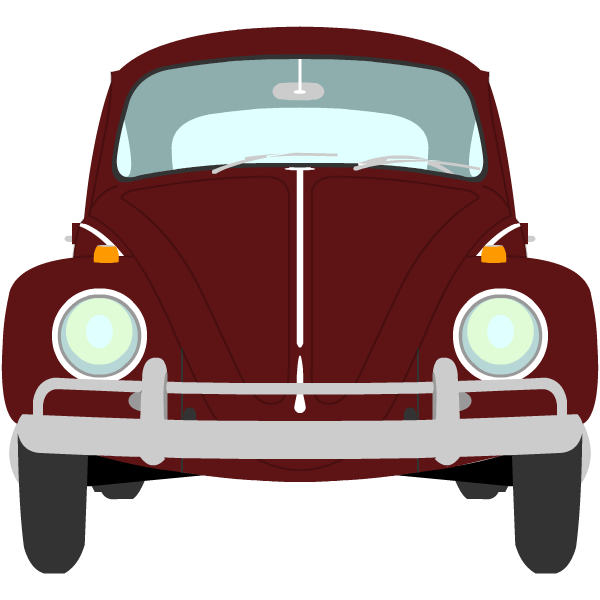 Image of a ruby red 1964 1200 Volkswagen